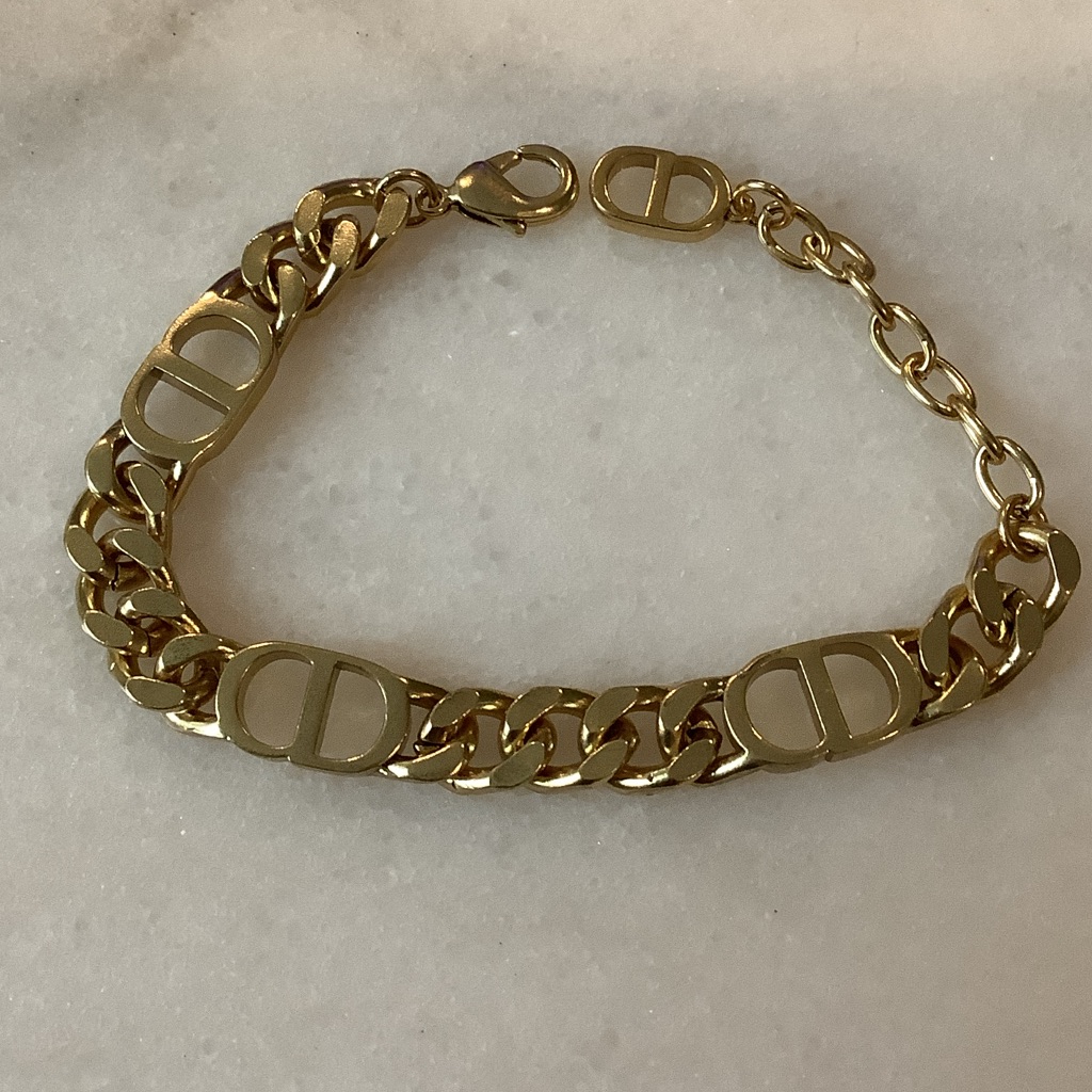 Dior Cd Gold Link Logo Bracelet